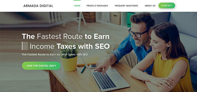 Landing page design for Income Tax