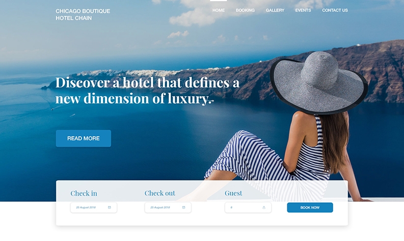 Modern and clean web Design for Travel