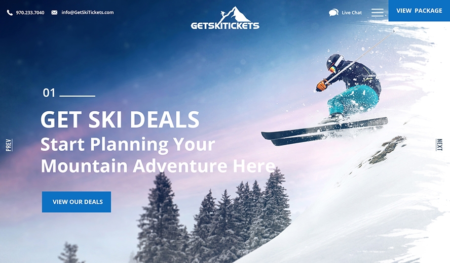 Ski travel website designs