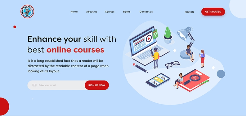 Graphical-uiux web design for Online Course