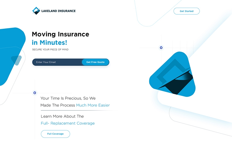Landing Page Design for Insurance Company