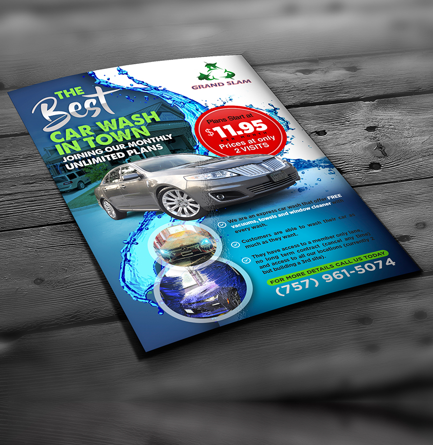 Magazine designs for car wash service