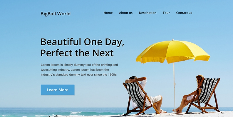 Modern and clean web Designs for Travel