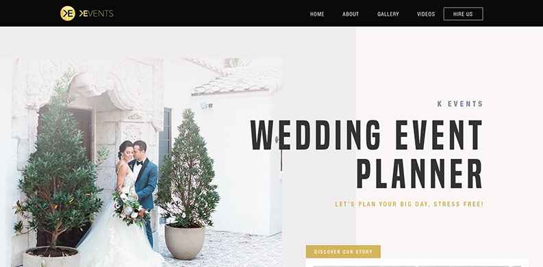 Modern and clean web Designs for Wedding planner