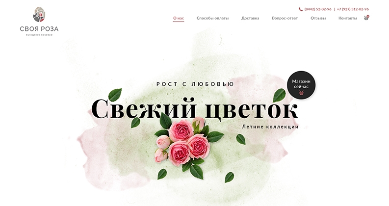 Modern and clean web Designs for Online Flower Service