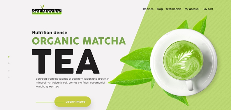 Modern and clean web Designs for Organic Tea