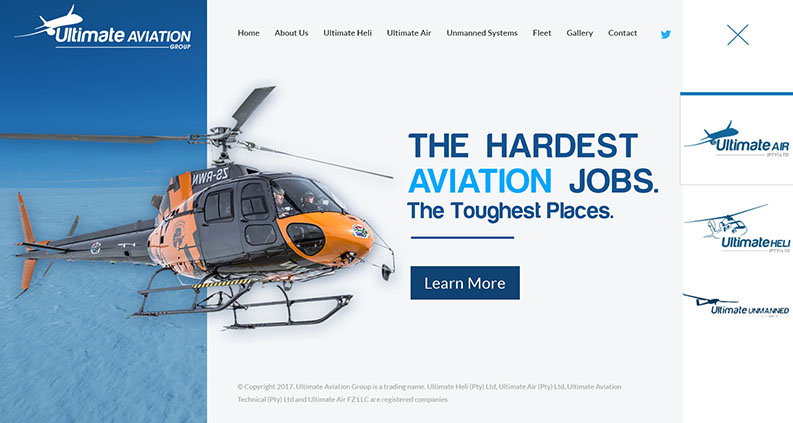 Parallax web Design for Aviation