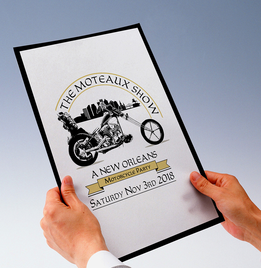 Poster designs for motorcycle party