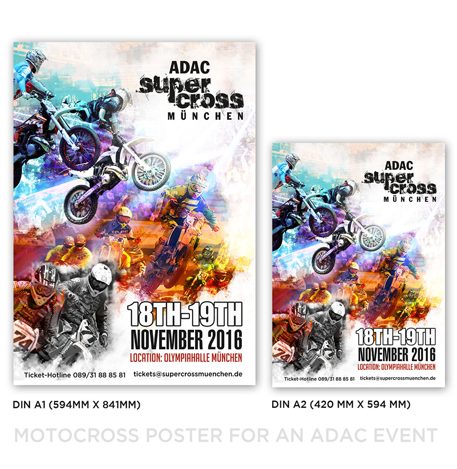 Poster designs for ADAC Super Cross munchen