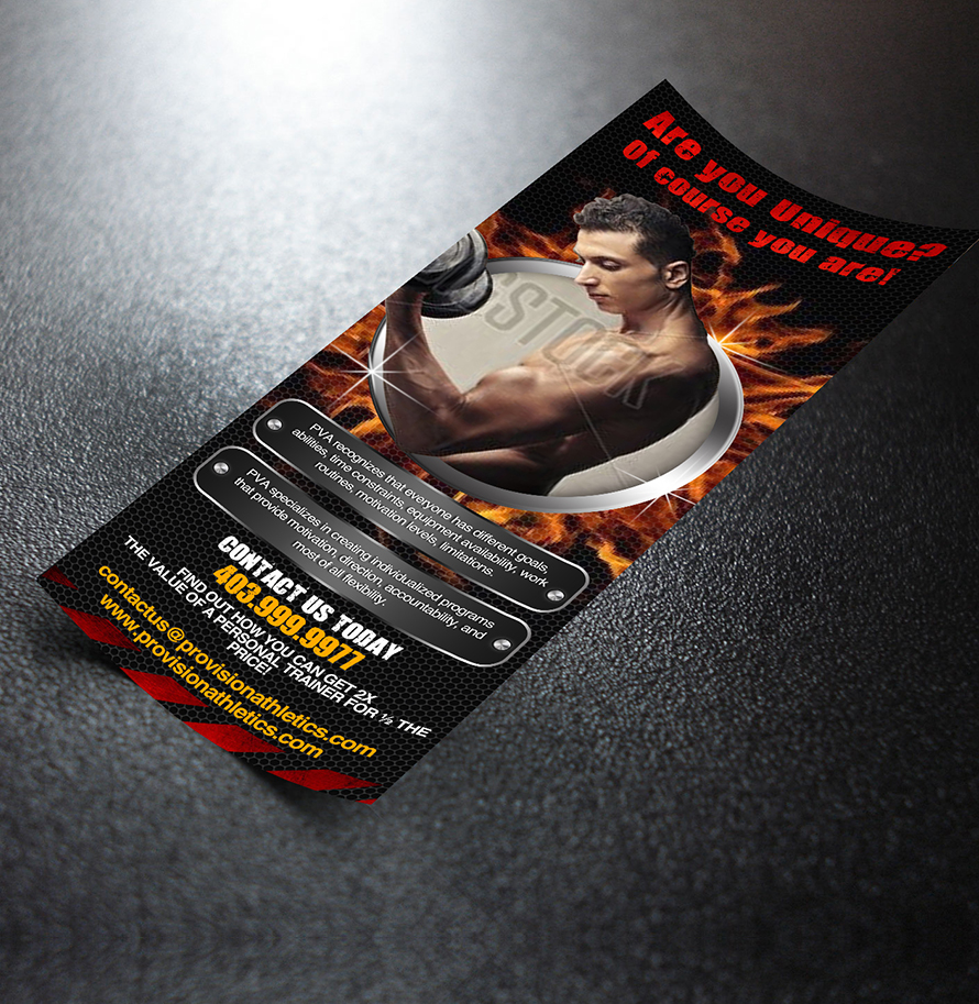 Rack card designs for Online Personal Training