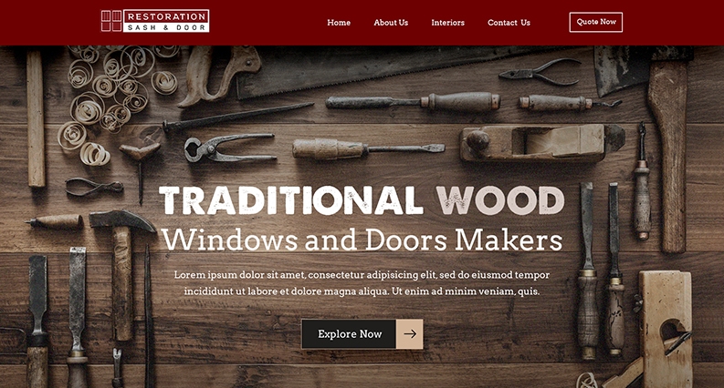 Retro web Design for wood door & window makers
