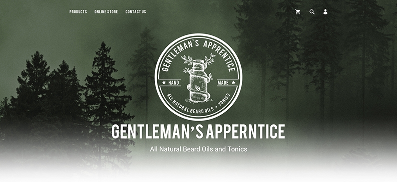 Retro web Design for beard oils & tonics