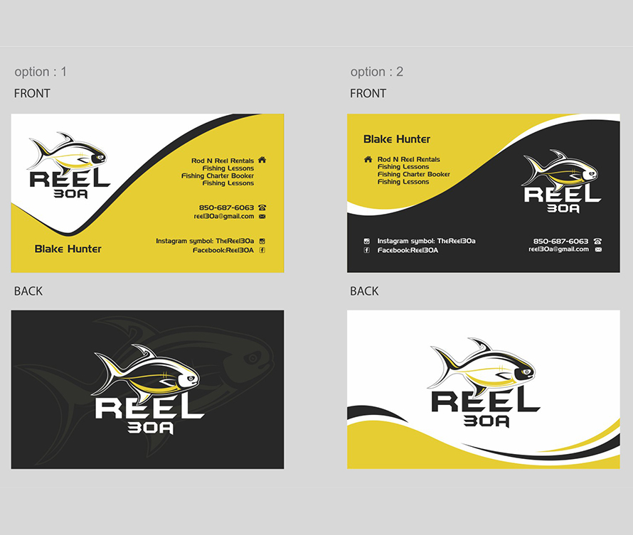 Business Stationery Designs for fishing lessons