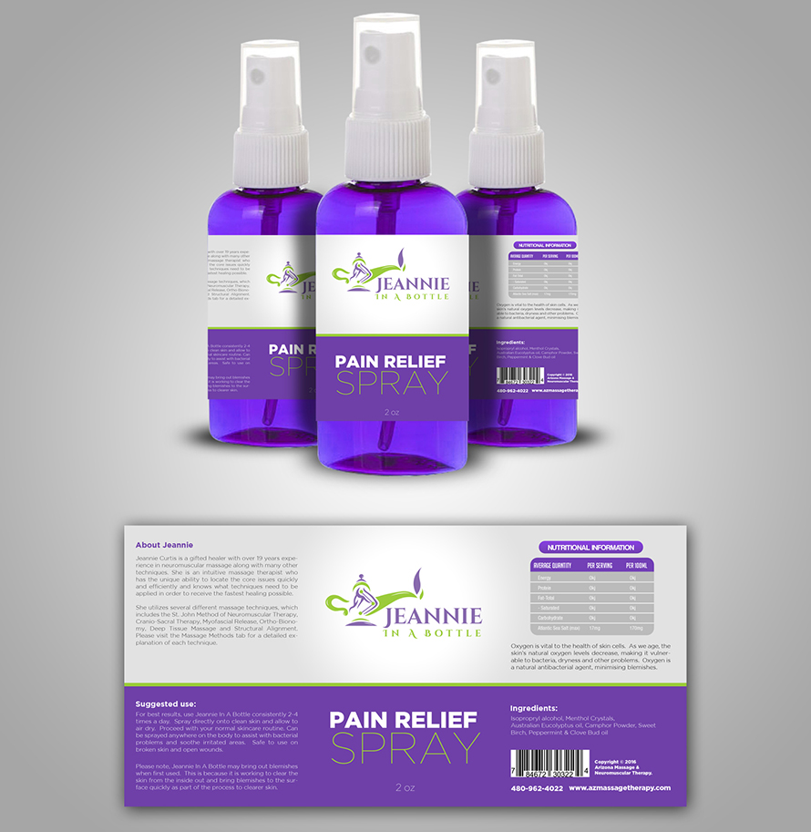 Label Designs for Herbal Pain Relief Spray