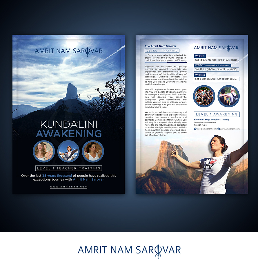 Leaflet Designs for kundalini yoga training school
