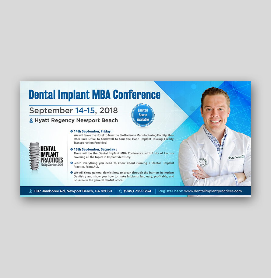 Postcard designs for Dental Implant MBA Conference