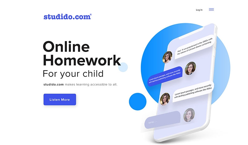 Graphical-uiux web design for Online homework for students