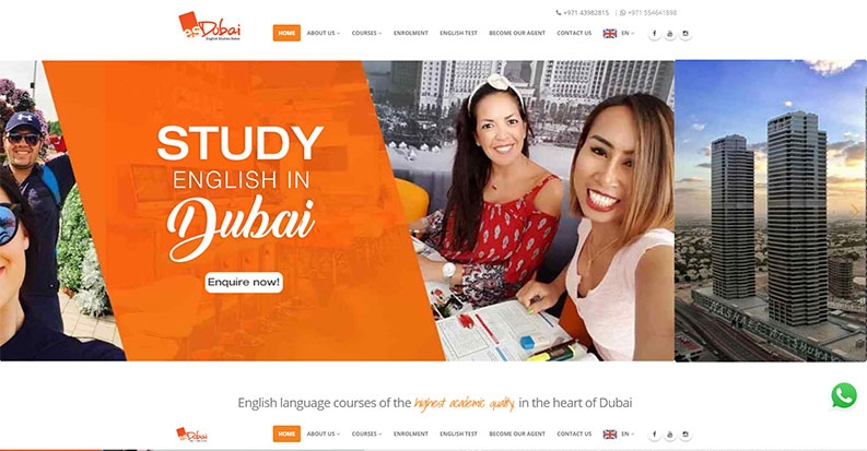 Website designs for English language course in Dubai -Esdubai