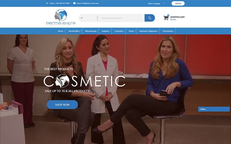 Website designs for Dermal Fillers & Cosmetic Supplies -Derma Extra