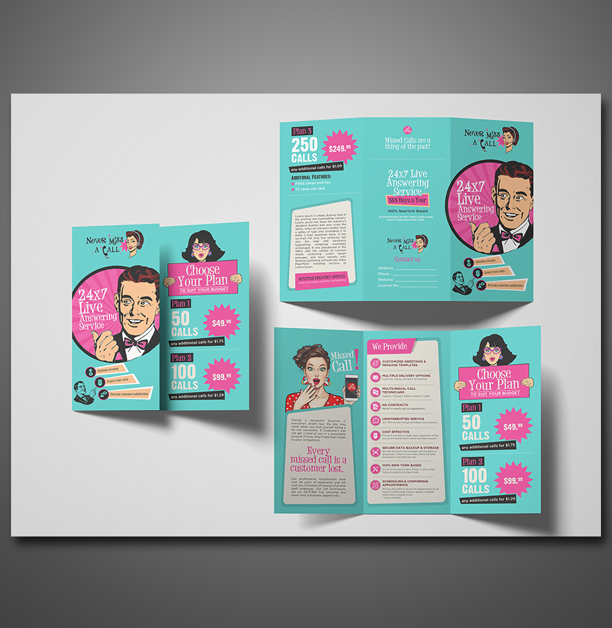 Brochure designs for live answering service