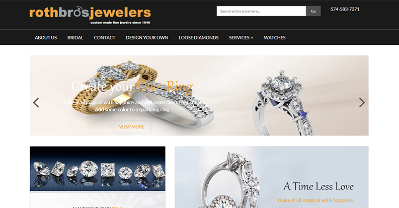 Website designs for Jewelers – Roth bros jewelers