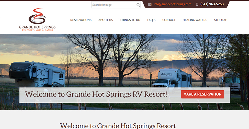 Website designs for Resort -Grande hot springs