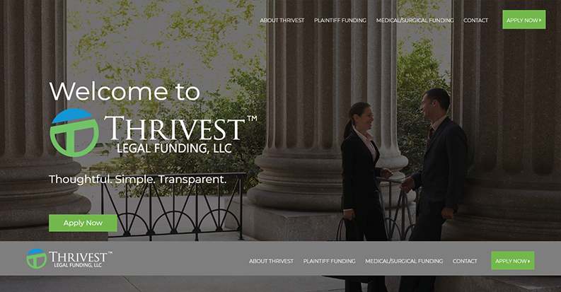 Website designs for Legal funding, LLC – Thrivest