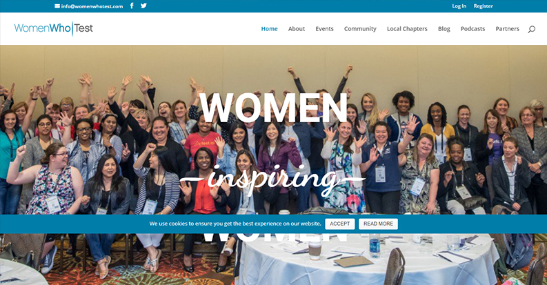 Website designs for software testers – Women Who Test