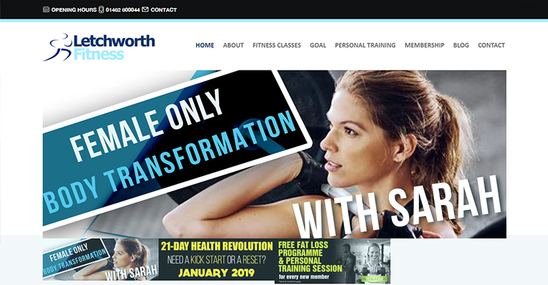 Website designs for Gym & fitness -Letchworth Fitness