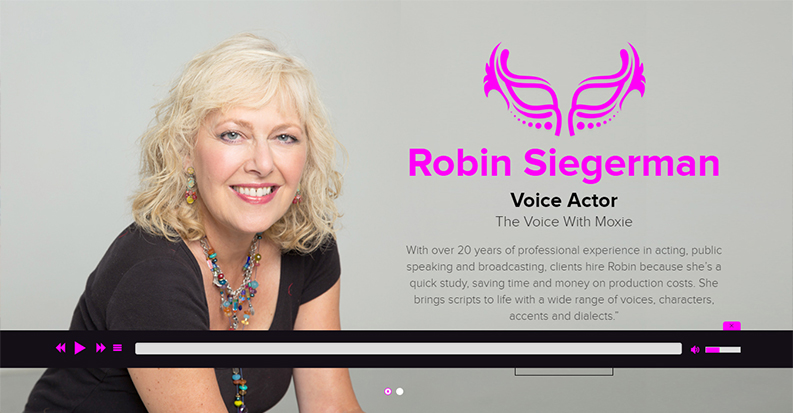 Website designs for voice actor – Robinsiegerman