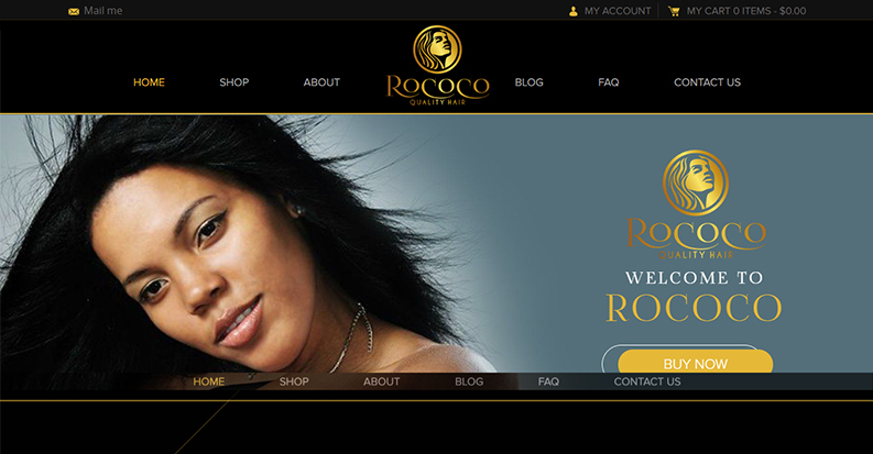 Website designs for Hair Extensions – Rococo Hairs