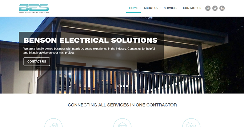Website designs for Electrical Solutions -Bensonelectrical
