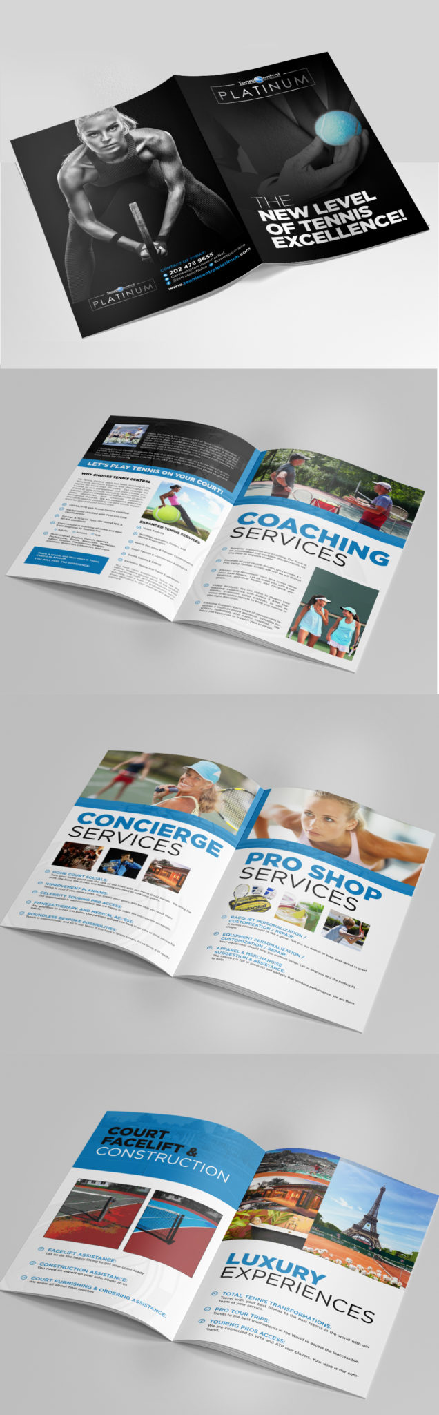 Brochure Designs for Tennis Central Platinum