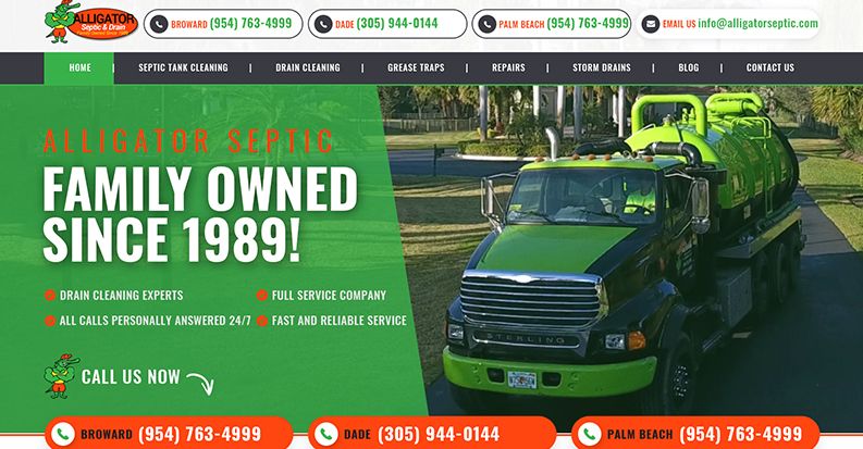 website designs for Alligator Septic & Drain