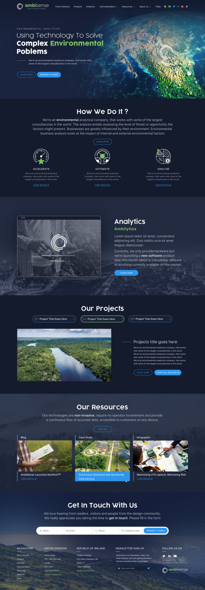 WEBSITE DESIGNS FOR Ambisense Environmental Analytics