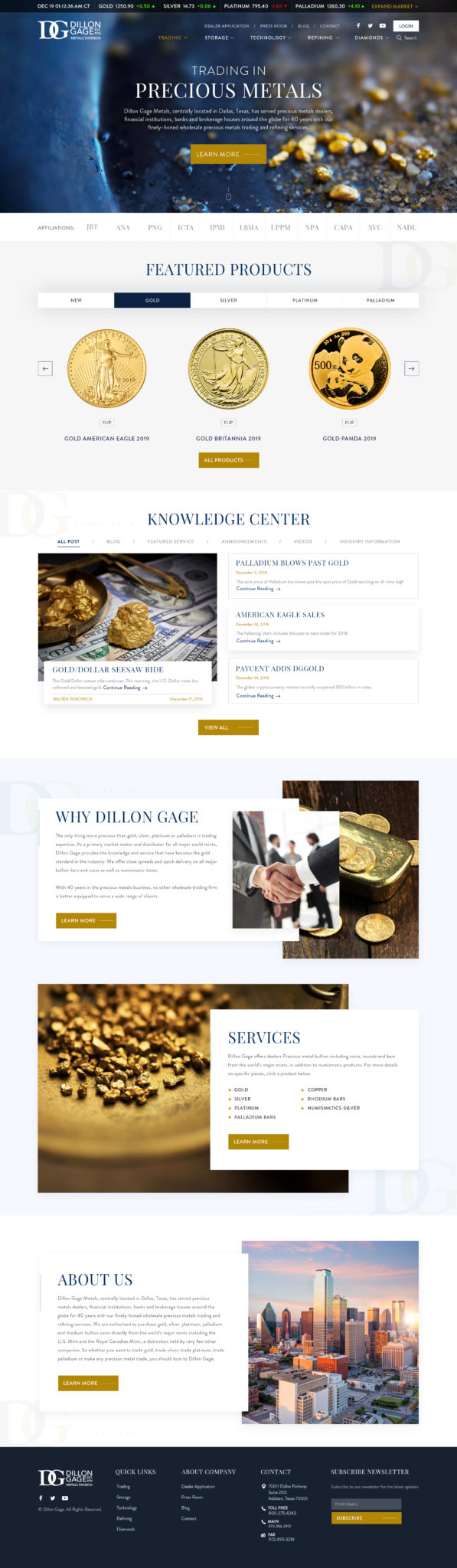 WEBSITE DESIGNS FOR WEBSITE DESIGNS FOR Dillon gage metals