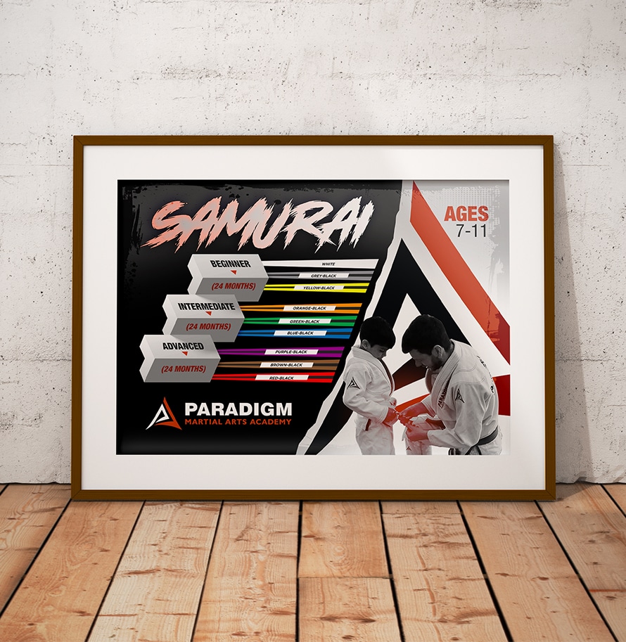 POSTER DESIGN FOR SAMURAI A MARTIAL ART ACADEMY