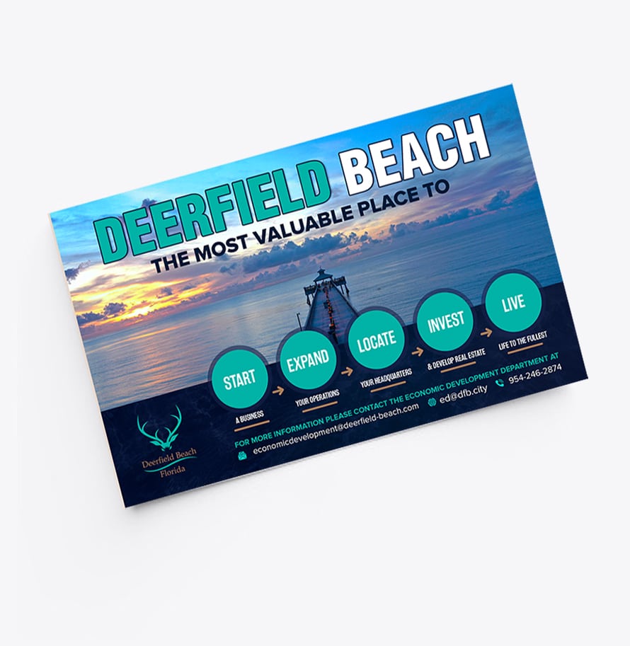 POST CARD DESIGN FOR DEERFIELD BEACH